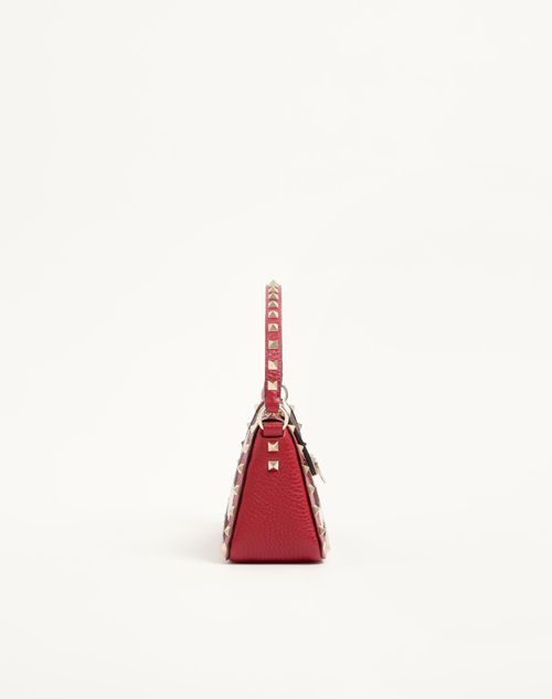 Valentino Garavani - Valentino Garavani Rockstud Small Crossbody Bag In Pony-effect Calfskin - White/marrone/red - Woman - Shoulder Bags